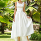 A-Line Wedding Dresses Scoop Neck Asymmetrical Satin Sleeveless with Beading Appliques Pocket