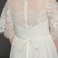 A-Line Wedding Dresses Illusion Neck Jewel Neck Floor Length Lace Tulle Half Sleeve Formal Boho Little White Dress See-Through with Beading Lace