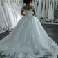 A-Line Wedding Dresses High Neck Court Train Lace Long Sleeve Country Glamorous Backless Illusion Sleeve