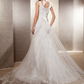 Wedding Dresses Scoop Neck Lace Tulle Sleeveless Long