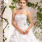 Ball Gown Wedding Dresses Strapless Floor Length Taffeta Sleeveless with Beading Cascading Ruffle