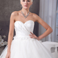 A-Line Wedding Dresses Sweetheart Neckline Court Train Organza Satin Strapless with Pick Up Skirt Ruched