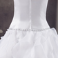 A-Line Wedding Dresses Strapless Court Train Organza Satin Strapless with Beading Cascading