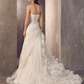 Wedding Dresses Strapless Court Train Organza Sleeveless with Flower Cascading Ruffle