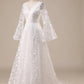 A-Line Wedding Dress Lace Flare Sleeves Beautiful