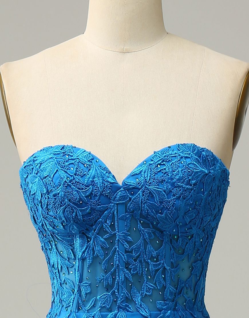 Lilac Mermaid Corset Back Long Prom Dress With Appliques Charming Evening Dress