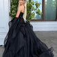 Black Strapless Ball Gown Formal Evening Dress Long Sexy