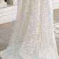 Sheath / Column Evening Gown Sexy Dress Party Wear Sweep / Brush Train Short Sleeve Off Shoulder Sequined