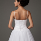 A-Line Wedding Dresses Sweetheart Neckline Spaghetti Strap Floor Length Taffeta Tulle Sleeveless Long