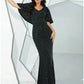 Mermaid / Trumpet Evening Gown Elegant Dress Formal Fall Sweep / Brush Train Half Sleeve V Neck Sequined