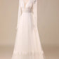 A-Line Long Sleeves Wedding Dress with Lace V-neck