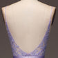 Princess Purple Long Appliqued Prom Dress With Sash Open Back