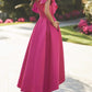 A-Line/Princess V-Neck Asymmetrical Prom Dresses Pure Color