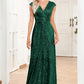 Sparkly A-Line Mother of the Bride Dress With Sleeveless V-neck Floor Length Sexy Evening Dresses