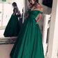 Ball Gown Elegant Prom Formal Evening Dress Off Shoulder Backless Short Sleeve Floor Length Satin with Pleats
