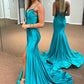 Red Mermaid Backless Prom Dresses Long Evening Dresses With Slit