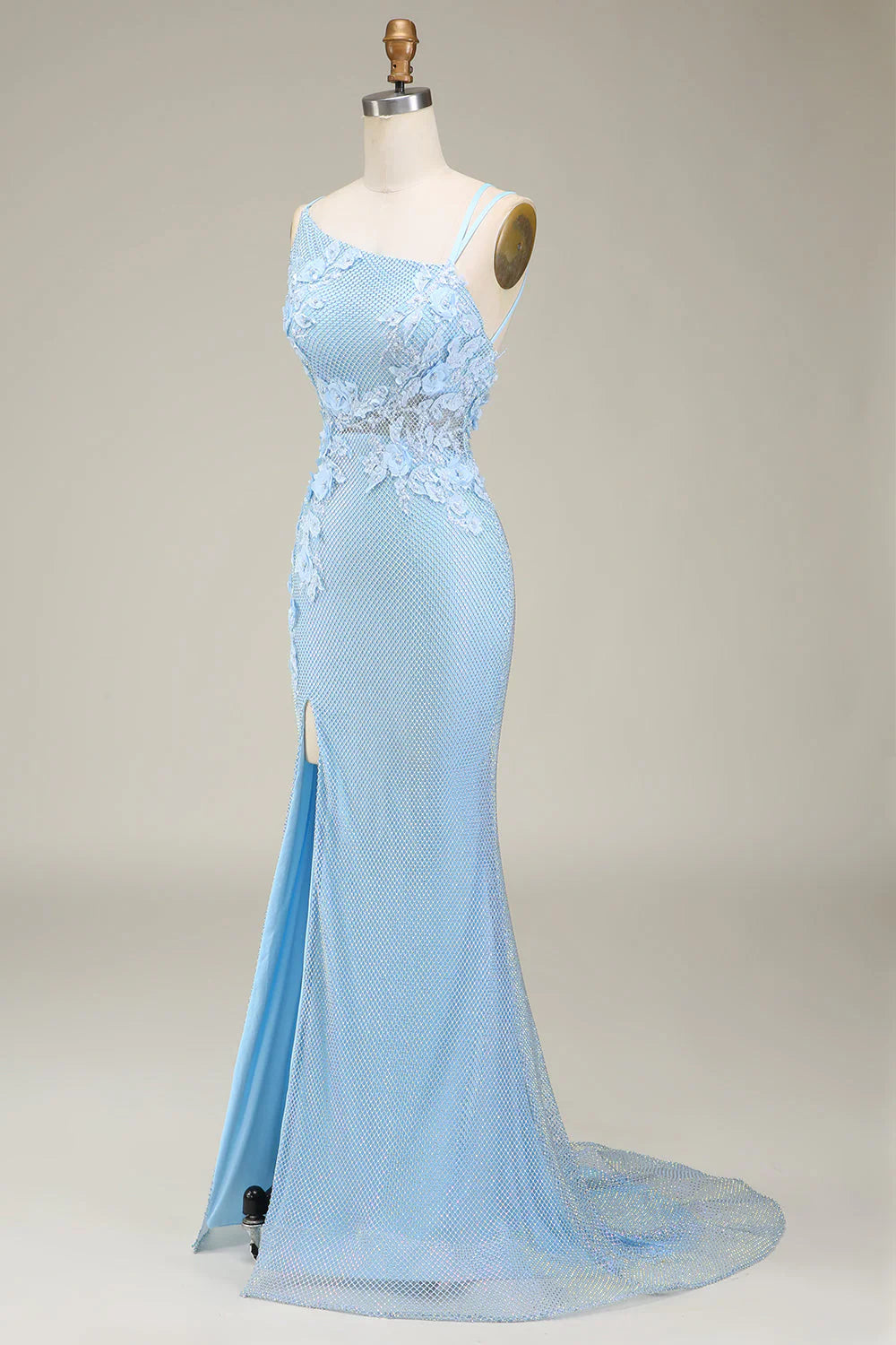 Mermaid Long Prom Dress with Appliques Pure Color