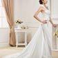 Long Wedding Dresses Halter Neck Court Train Satin Sleeveless