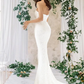 Wedding Dresses One Shoulder Court Train Detachable Satin Sequined Sleeveless Country Romantic Sparkle & Shine