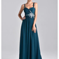 Two Piece A-Line Mother of the Bride Dress Elegant Spaghetti Strap Floor Length Chiffon Lace 3/4 Length Sleeve