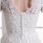A-Line Wedding Dresses Sweetheart Neckline Court Train Lace Satin Tulle Cap Sleeve with Beading