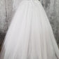 White Tulle Sweetheart Lace-Up A-Line Long Wedding Dress Long