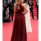 Blake Lively Burgundy Celebrity Prom Dress Cannes Film Festival Long Red Carpet