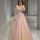 A Line Off the Shoulder Champagne Sequins Long Prom Dress Sparkly Evening Dresses