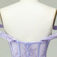 Lilac A-Line Off The Shoulder Short Tulle Dress With Appliques