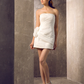 Wedding Dresses Strapless Court Train Organza Sleeveless with Flower Cascading Ruffle