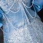 A-Line Off Shoulder Sequin Beads Long Prom Dress Sparkly 