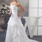 A-Line Wedding Dresses Strapless Court Train Satin Strapless with Beading Appliques Off Shoulder