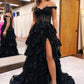Shoulder Long Tiered Prom Dress With Appliques Off Shoulder