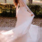 A-Line/Princess Scoop Floor-Length Wedding Dress Open Back