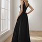 Sleeveless V-Neck Empire Waist High Slit Floor-Length Evening Dress Sexy Party Dress
