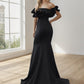 Off the Shoulder A Line Mermaid Maxi Evening Gown Sexy Party Dress