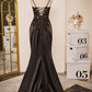 Black Mermaid Backless Lace Prom Dresses Floor-Length Evening Gowns Sexy