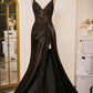 Black Mermaid Backless Lace Prom Dresses Floor-Length Evening Gowns Sexy