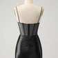 Chic Bodycon Pleated Corset Short Homecoming Dress with Beading Sexy