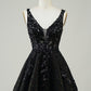Sparkly Dark Green A Line Glitter Short Homecoming Dress with Sequins Sexy