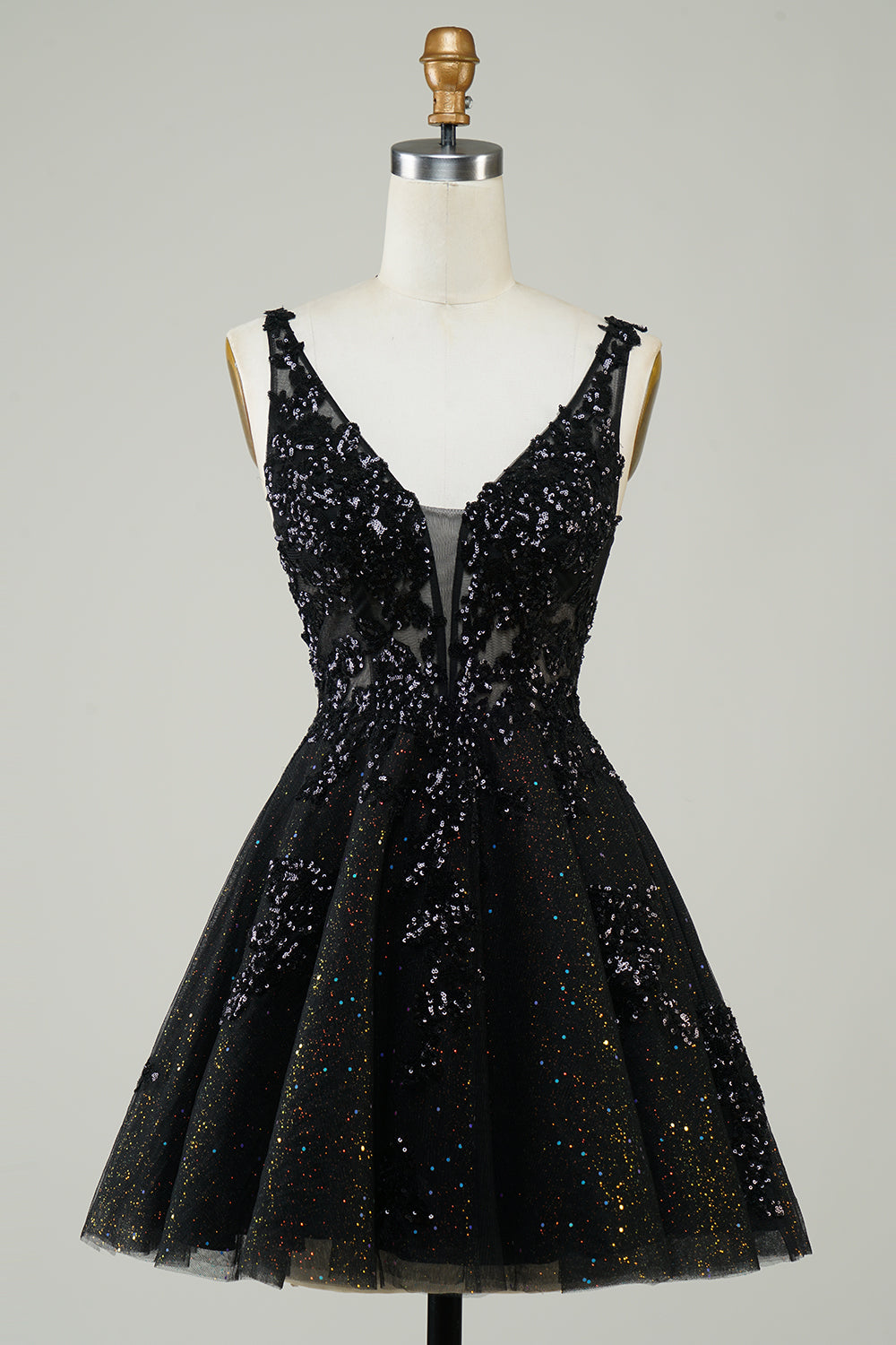 Sparkly Dark Green A Line Glitter Short Homecoming Dress with Sequins Sexy