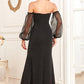Black Mermaid Strapless Long Prom Dress With Long Sleeves Sexy Evening Dresses