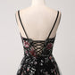 Elegant Sparkly Ivory Flower A Line Sweetheart Sequin Corset Party Dress With Slit Beautiful