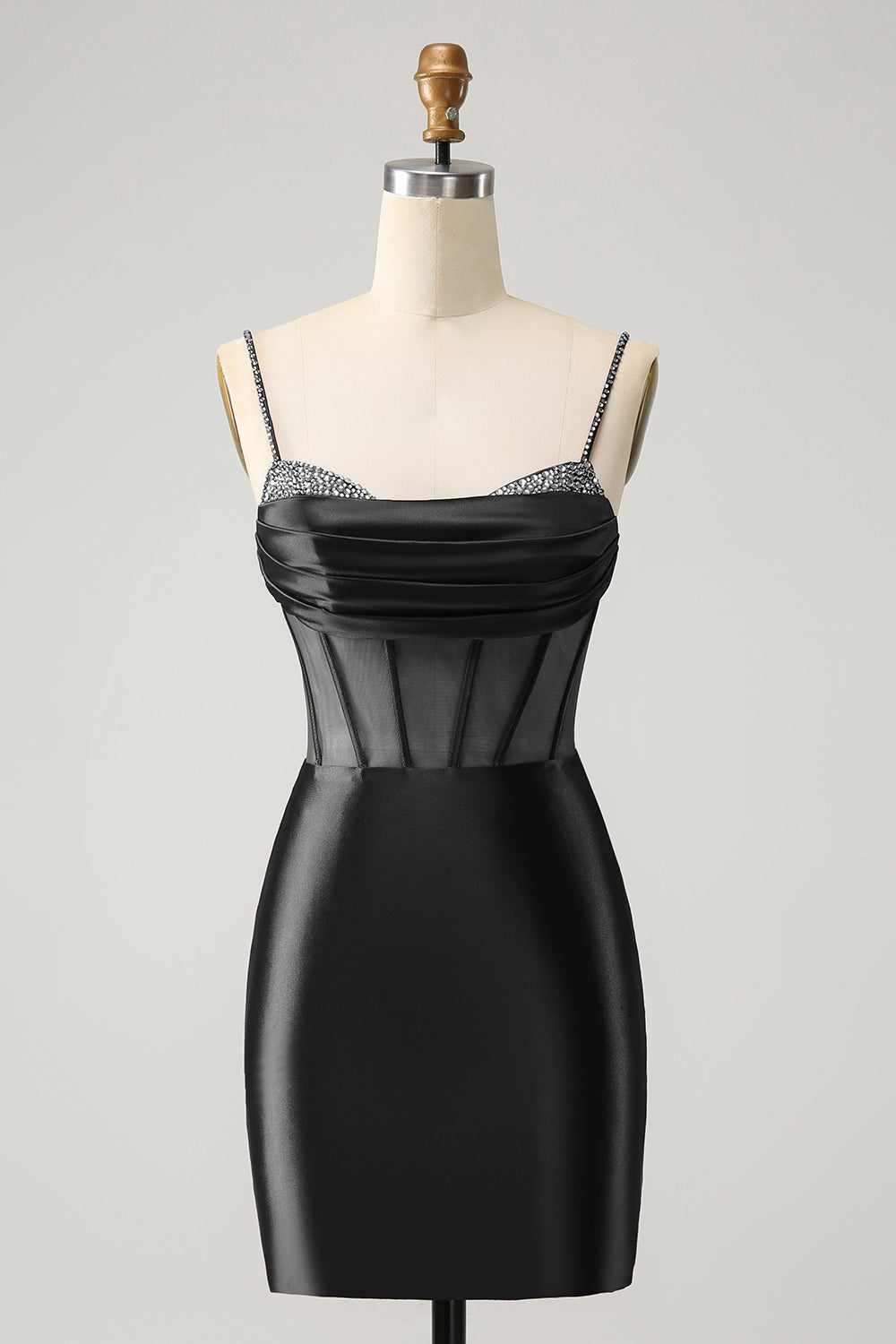 Chic Bodycon Pleated Corset Short Homecoming Dress with Beading Sexy
