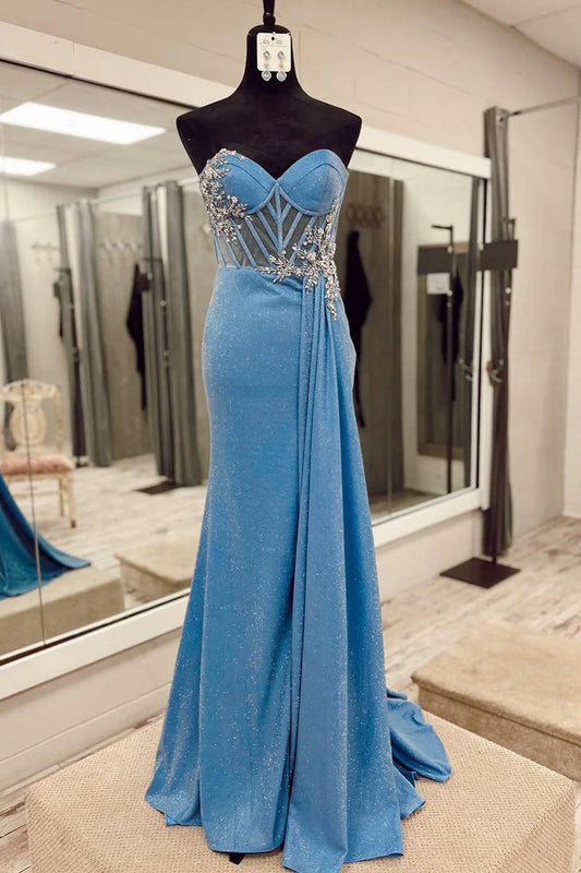 Mermaid Long Prom Dress with Beadings Off Shoulder Sexy