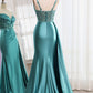 Mermaid Spaghetti Straps Corset Prom Dress with Slit Long Sexy