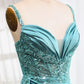 Mermaid Spaghetti Straps Corset Prom Dress with Slit Long Sexy
