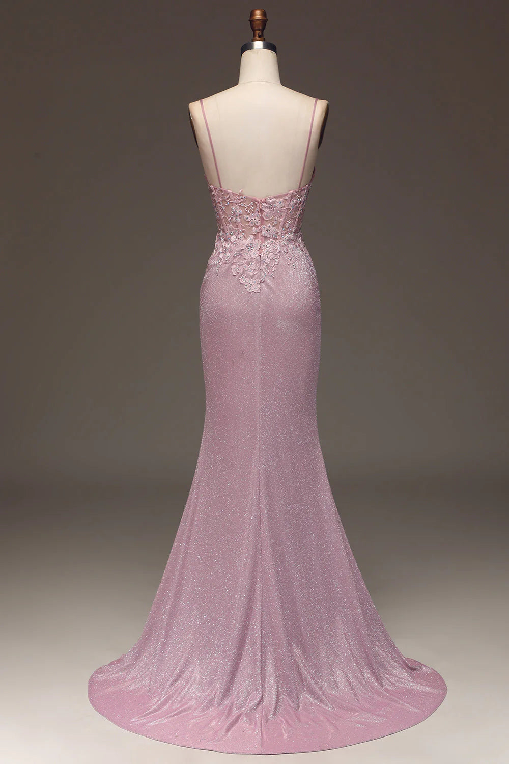 Mermaid Spaghetti Straps Long Prom Dress with Beading V-neck Sexy