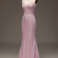 Mermaid Spaghetti Straps Long Prom Dress with Beading V-neck Sexy