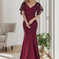 Sexy V Neck Maxi Bodycon Evening Dress with Flare Sleeves Sexy